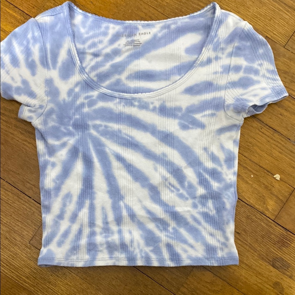 american eagle Blue Tie-Dye Women's Top